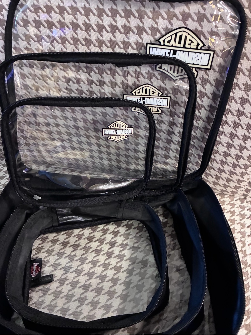 Harley-Davidson Set of 3 Packing Garment Clear Zipper Cubes - Picture 8 of 9